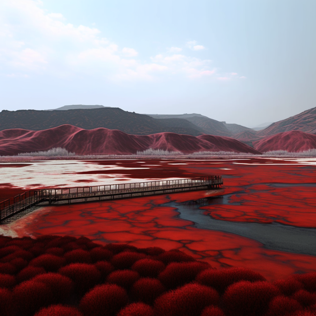Red beach in China